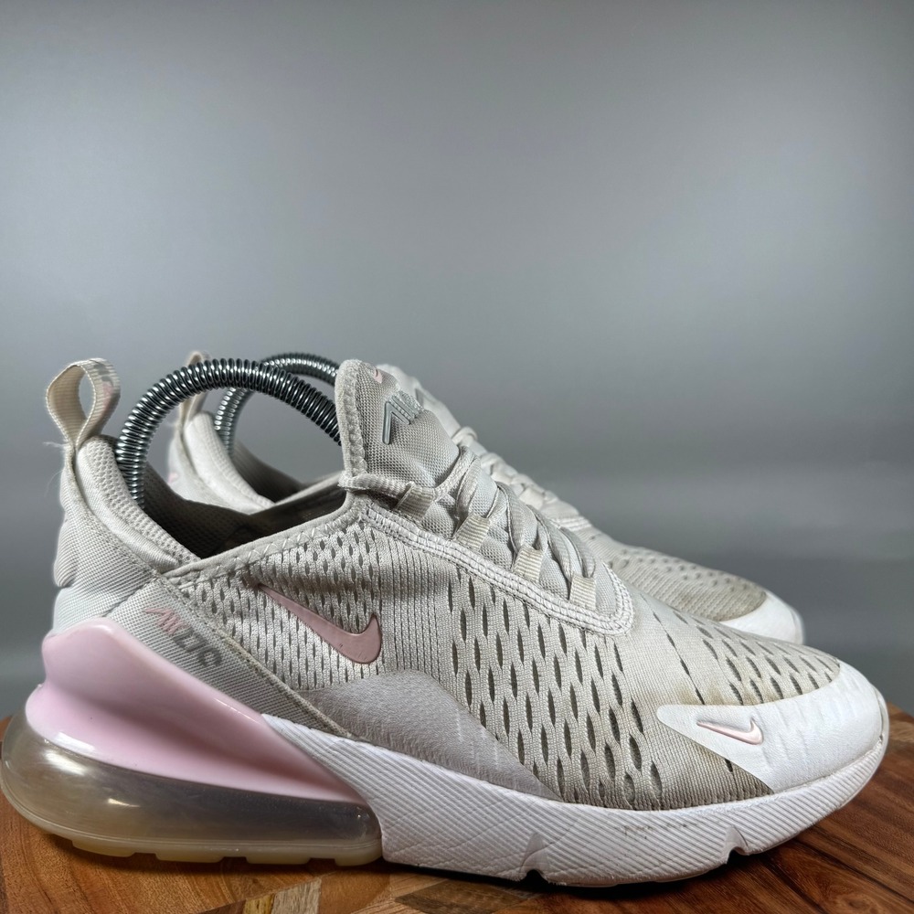 Nike Air Max 270 White Pink Womens Sneakers 943345-122 Size 7.5 / 6Y